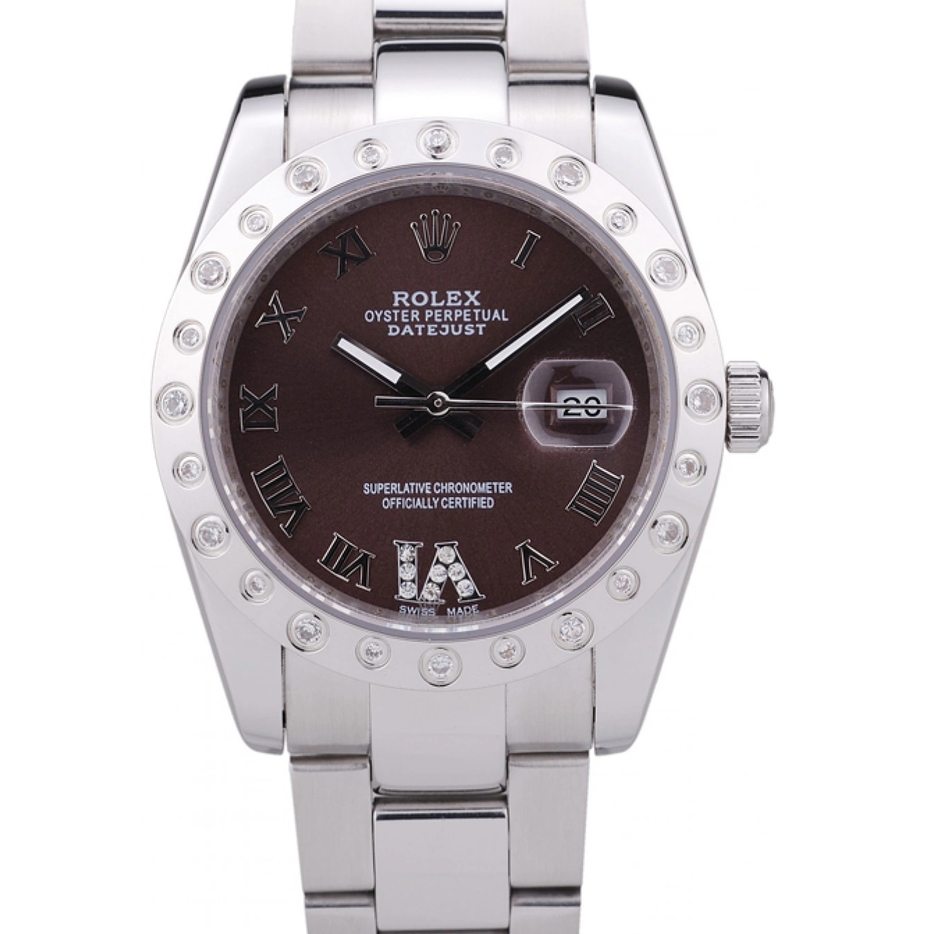 MiroTime 0717 Rolex Datejust Diamond Bezel Brown Dial 7466